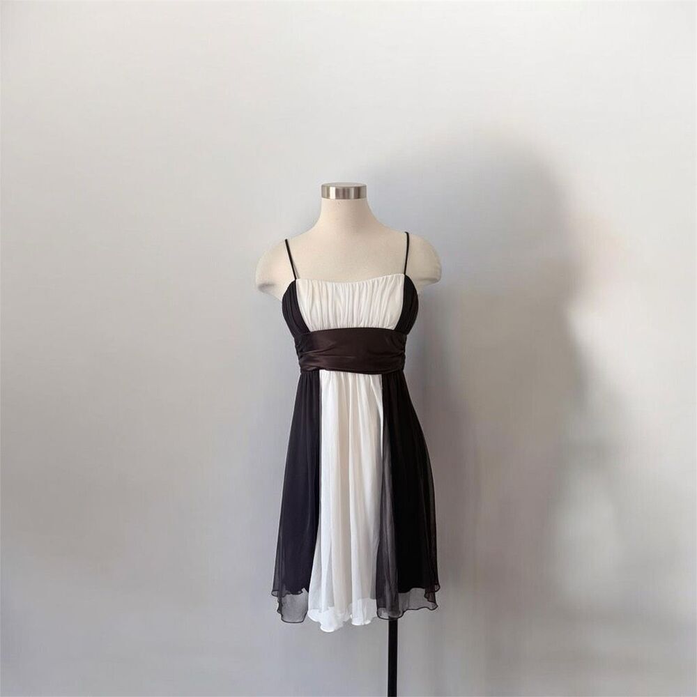 City Triangles Y2K Prom Formal Chocolate Brown White Small Babydoll